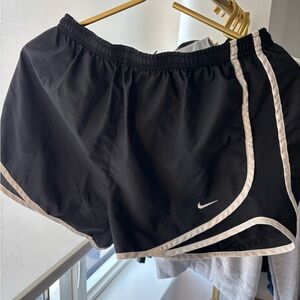 Nike Women's Black and White Athletic Shorts